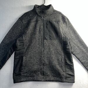 Rugby University Fleece Men's XL Maroon Full Zip Jacket Outdoor Sport Casual